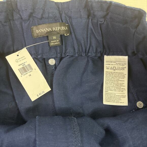 NWT Banana Republic Navy Blue Shorts with Silver Accents and Belt Size 16 FF0604 - Picture 8 of 8